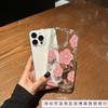Pink flower for apple 14promax mobile phone case 13/12/11 xsmax new airbag transparent