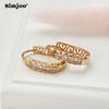 SIMJOO Fashion Zircon Earrings Temperament Hollow Out Flower Earrings