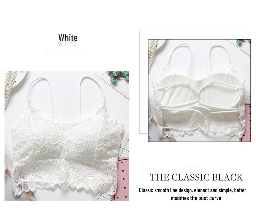 Stylish Back Cross Lace Push-Up Strapless Bra