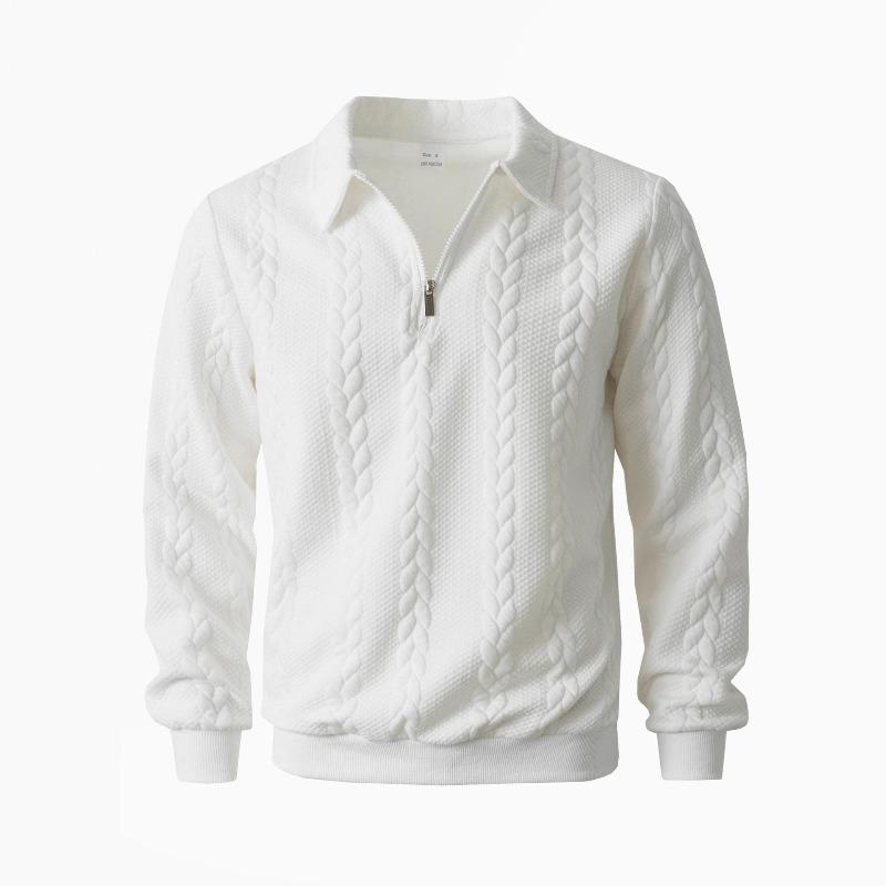 Spring And Autumn Jacket For Young Men, Casual Long-Sleeve Knit Sweater, Men Zip-Up Sweatshirt