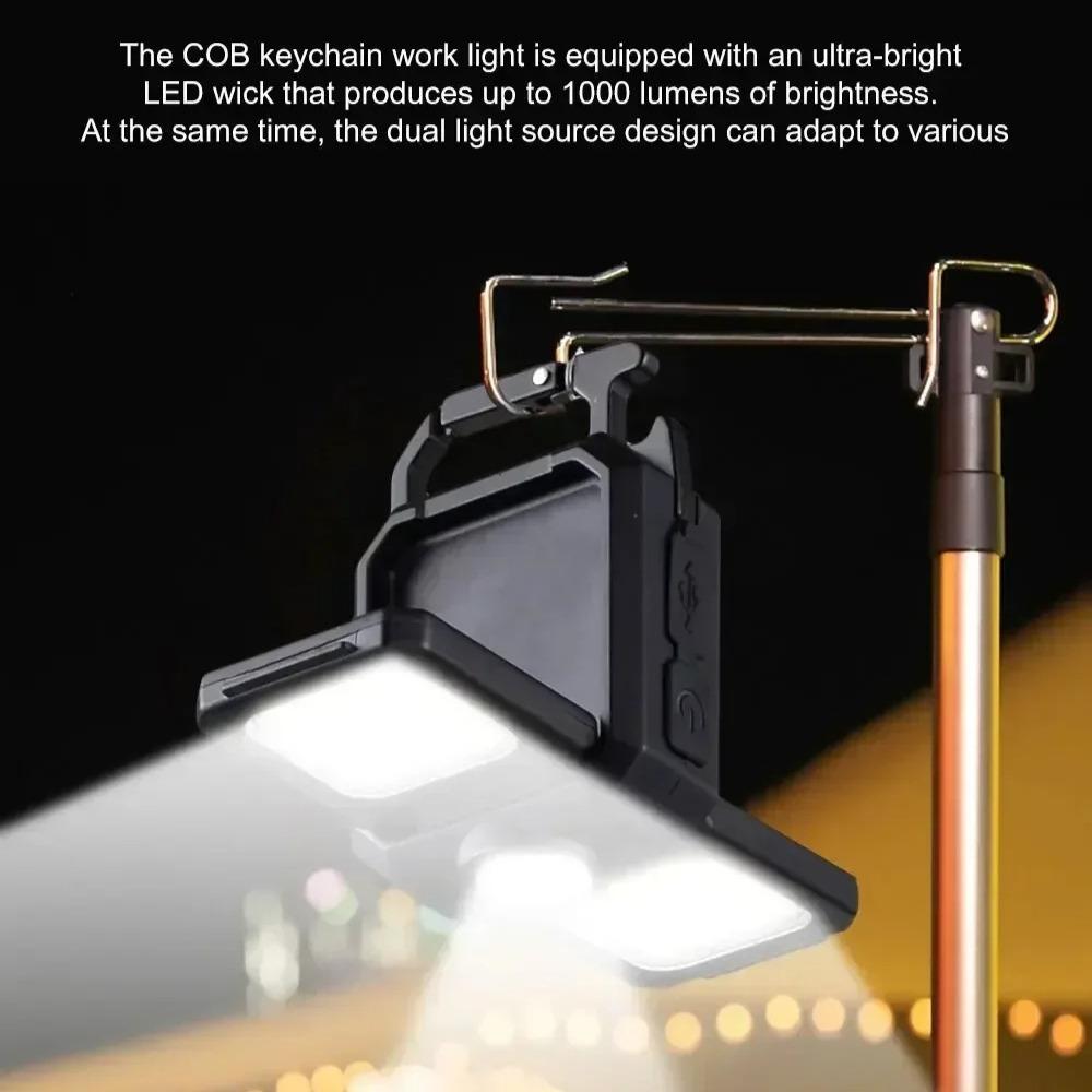 USB-wiederaufladbare COB-Arbeitsleuchten Mini-LED-Taschenlampen Wasserdichter Schlüsselanhänger Notfall-Laterne Für Outdoor-Camping