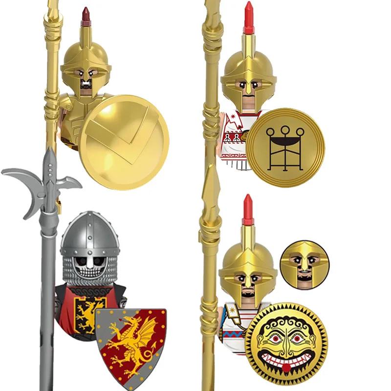 Zabawki dla dzieci Średniowiecze Starożytna Grecja Ciężka piechota Zbrojny rycerz Łucznik Figurki wojskowe Sprzęt bojowy Model Prezenty dla chłopców