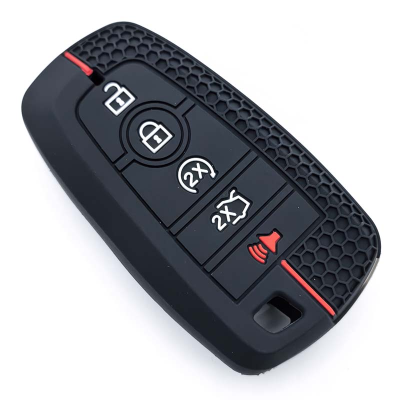 Shell For Ford Explorer Mustang Fusion Escape F150 F250 F350 F450 F550 Ford Raptor 5Buttons Silicone Leather Car Key Case Cover