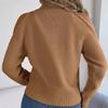 GMXIA Women's Fashion  Autumn Winter Solid Color Long Sleeve High Neck Loose Casual Off-the-shoulder Cut-out Knit Pullover Sweater