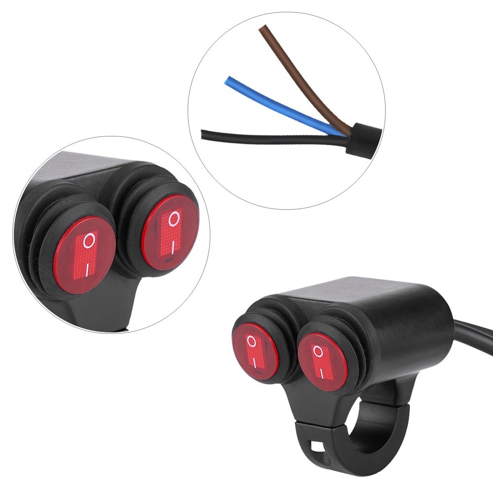 22mm Universal Motorrad Lenker Scheinwerfer Bremse Nebelscheinwerfer Hupe Doppelter Bedienknopf Schalter