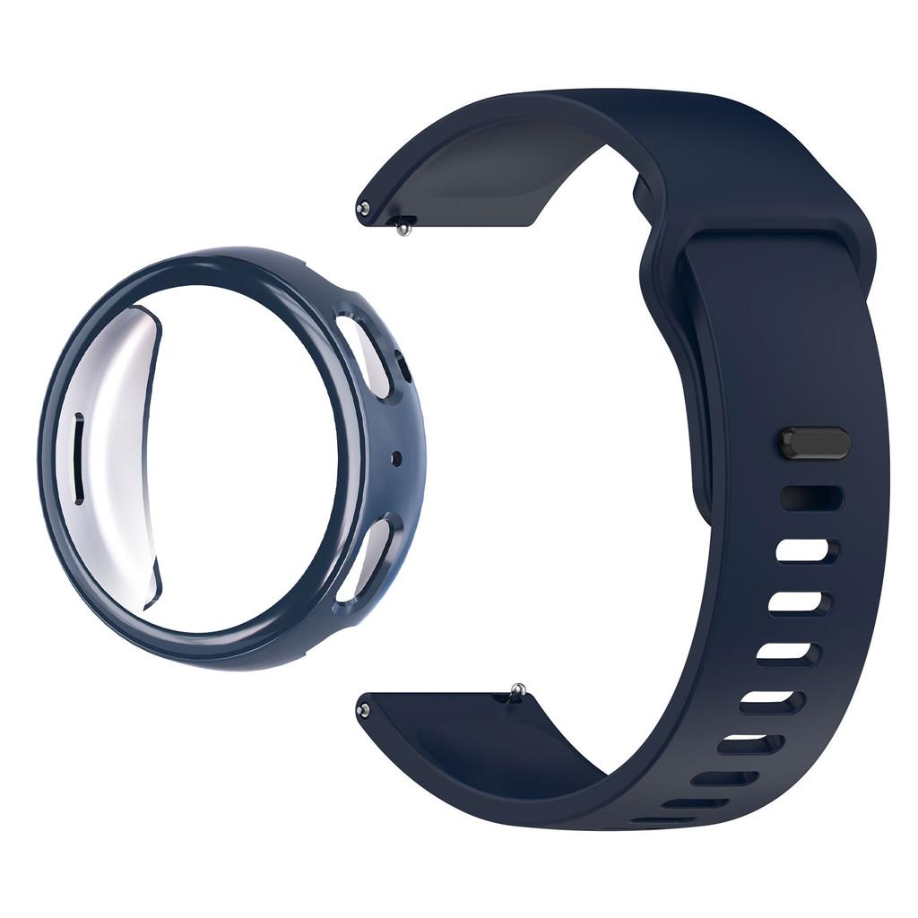Smooth Silicone Watch Band & TPU Full Cover Soft Case for Amazfit Active Max Secure Buckle Sport Strap Set