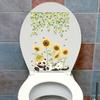 Toilet Sticker Creative Flower Pattern Toilet Lid Sticker Removable No Residue Wall Decals for Home Bathroom