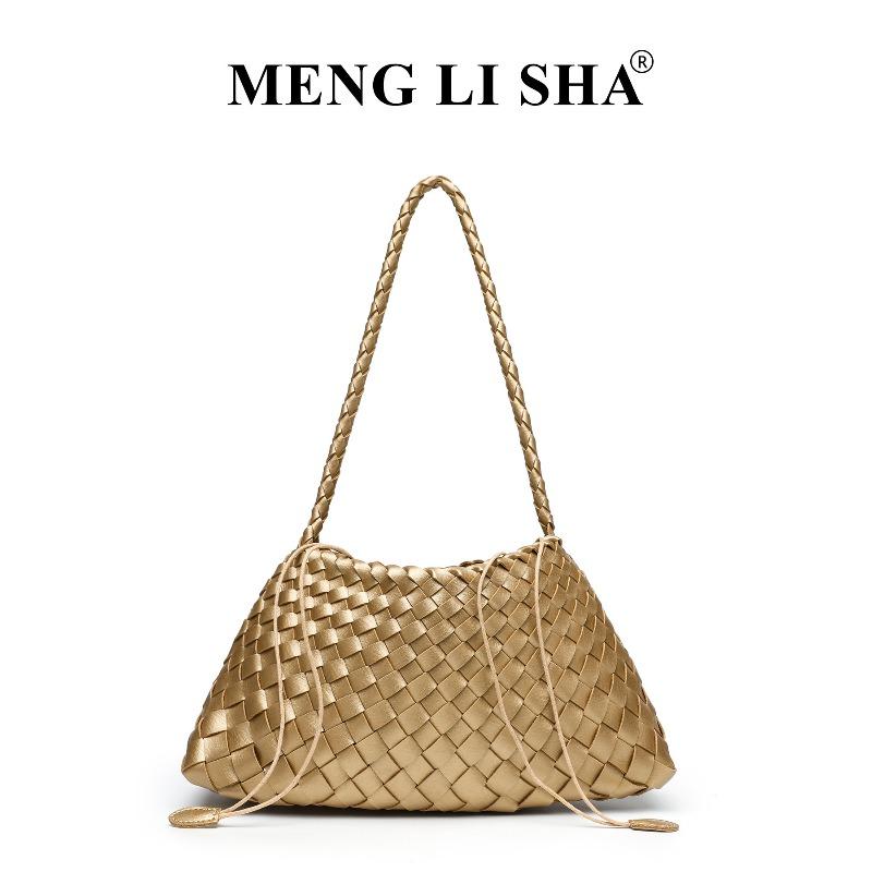 Handgewebte Tasche Retro Tragbarer Gemüsekorb Tasche Vielseitig Achsel Schulter Mutter und Kind Tasche