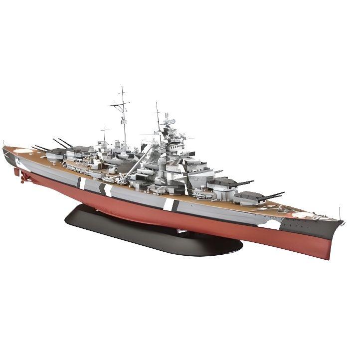 Bismarck warship model - revell - 800 pieces - grey