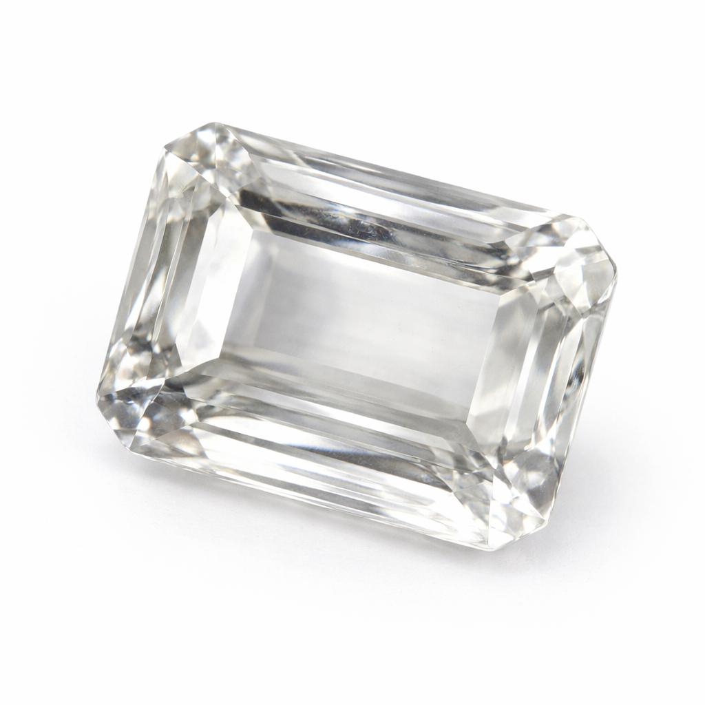 Natural Unique White Sapphire 38.80 Ct Emerald Cut Loose Gemstone
