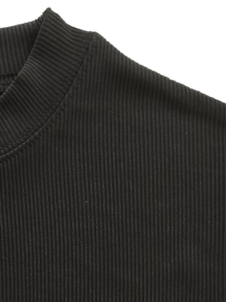 Europejski Męski T-Shirt Slim Fit z Wysokim Kołnierzem i Krótkim Rękawem, Letnia Elastyczność, Nowy Okrągły Dekolt