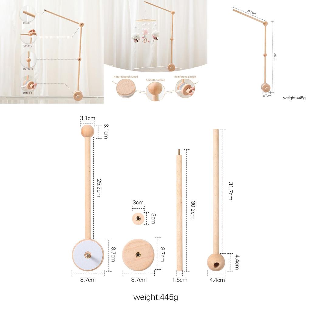 Wooden Baby Mobile Crib Holder Sturdy And Versatile Design**