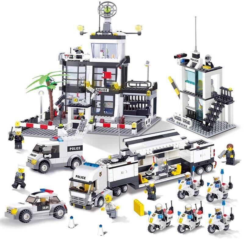 Police Fire Department Building Blocks Set For Kids Diy Construction Toys With Abs Plastic For Children