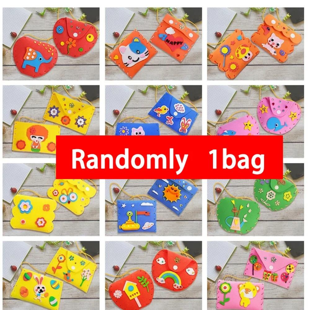 Kids Sewing Craft Kit DIY Cartoon Wallet Handmade EVA Kit Educational Toys Birthday Gift for Girls Beginners