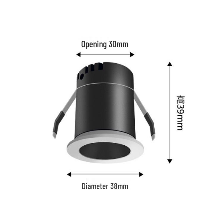 Mini LED Recessed Spotlight for Jewelry/Wine Display, 3cm-4cm Opening, Bullseye/Starry Sky Design