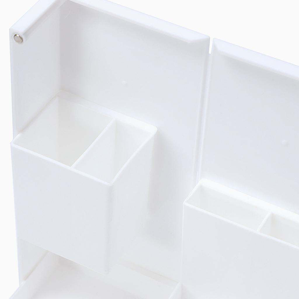 Folding Standable Stationery Box Office Pencil Holder Desktop Magnetic Plastic Makeup Case