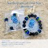 Luminous Firefly Glass Kerama Marine Pair Bracelet Onyx 12mm Quartz 10mm Glass Beads [Sea Drop] Glow-in-the-dark [092bt]