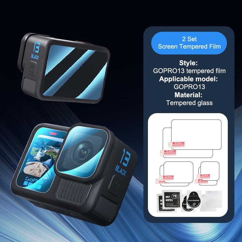 4Pc/Set Silicone Case For Gopro Hero 13 Camera Lens Protective Cover 1Set Glass Screen Protector Film Lens Cap Accessories Kit