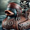 Resin Pirate Ship Duck Statue Ornament,Pirate Ship Duck Figures for Indoor Seafaring Theme Decor for Bedroom, Halloween,  Christmas, Easter