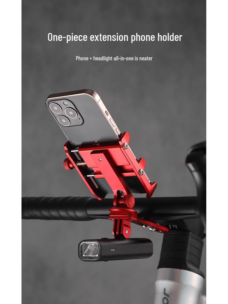 Aero Integrated Road Bike Handlebar with Dual-Use Aluminum Phone, Light, and Camera Mount