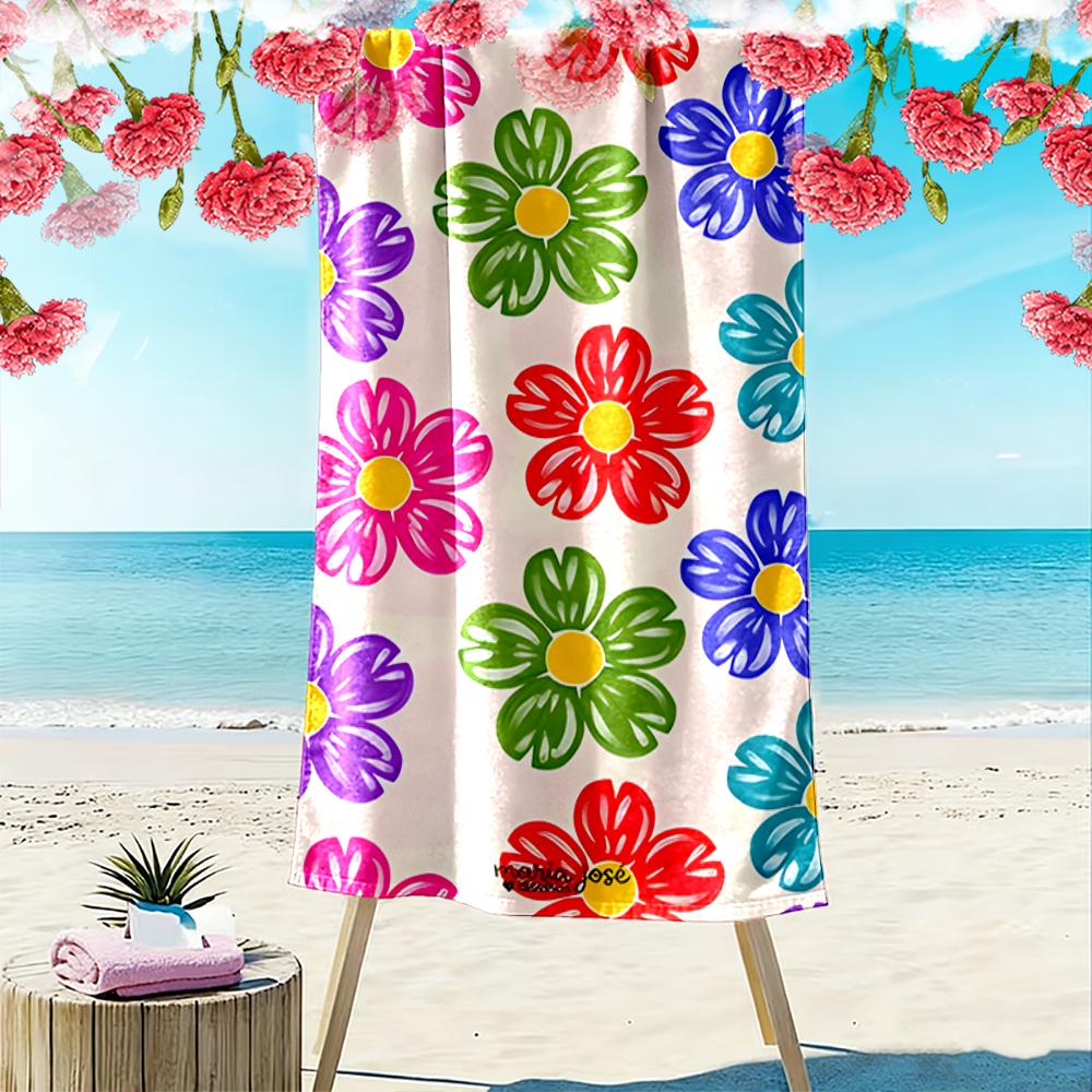 Colorful Floral Pattern Beach Towel Beach Towel Quick-drying for Travel Outdoor Sports Jogging Beach and Swimming