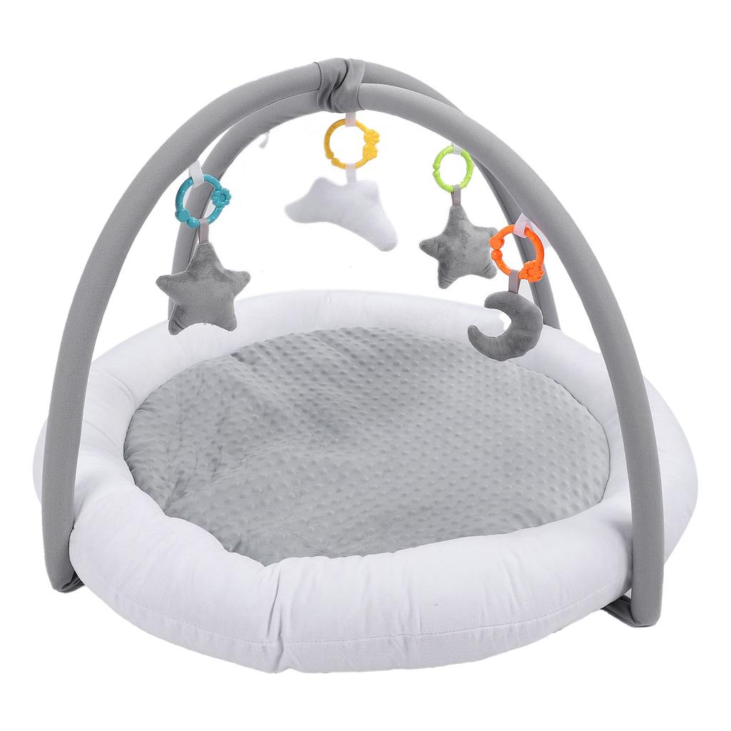 Plush Baby Play Gym Mat Sensory Development Thick Soft Cotton Filling Round Shaped Tummy Time