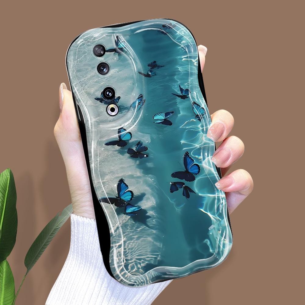 

Милый мультяшный узор, кремовая текстура, мягкий силиконовый чехол с волнистыми краями, чехол для телефона для Huawei Honor Infinix Tecno iPhone Infinix Smart 8 Pro чёрный