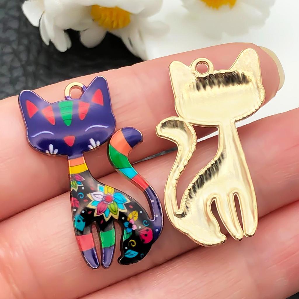 Öltropfen-Katzen-Anhänger Schlüsselanhänger - DIY Taschenanhänger Schmuckzubehör