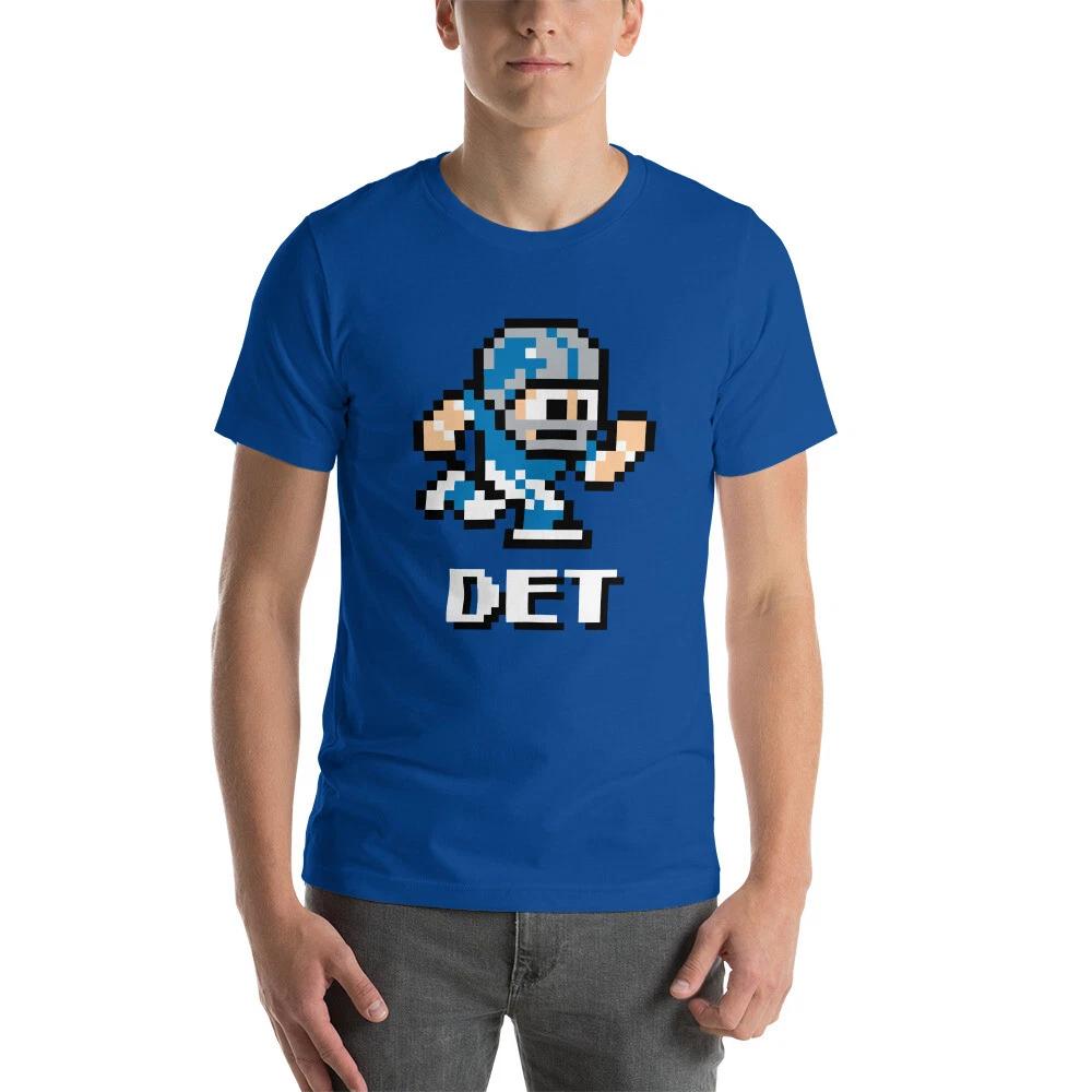 Detroit Lions NES Football Player 8-bit Tecmo Super Bowl Nintendo T-Shirt L