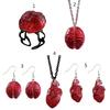 Collier pendentif cerveau rouge accrocheur Boucles d'oreilles cœur Ornements d'oreille mode