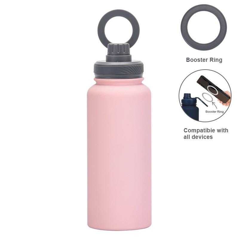 1L Vacuum Insulated Stainless Steel Travel Mug With Magnetic Phone Holder Leakproof Sport Water Bottle Outdoor Hiking Camping