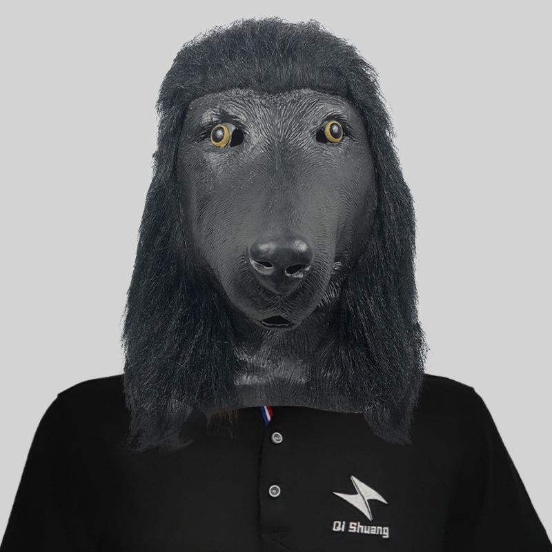 

And White Engaging Black Poodle Dog Head Masks Crafted From Soft Latex For Amusing Occasions чорний