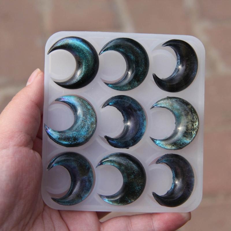 Silikonová forma Měsíc a srpek Přívěsek Forma Unikátní Křišťálová Pryskyřice Výroba Šperků Formy pro Nadšence