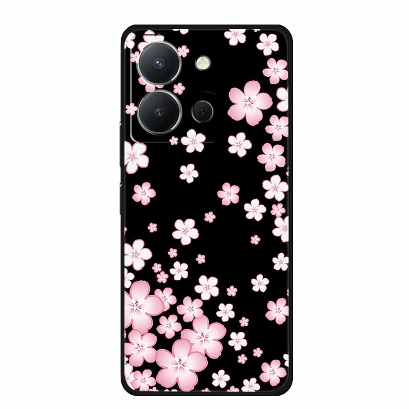 For Vivo Y36 4G Case Luxury TPU Soft Silicone Phone Cases Back Cover For VivoY36 4G Russian Version Shockproof Flowers New Funda