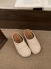 Niche Casual Hand-woven Hollow Breathable Bag Head Half Slippers Women's Autumn Wear Roman Style Thick-soled Muller Shoes