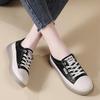 Women's Cowhide White Slip-On Shoes: Summer/Autumn Soft Sole, Casual Elastic Band Sneakers