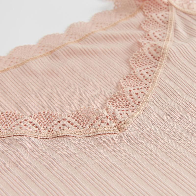 Summer Lace Vest Ribbed Modal Women's Inner Camisole Top Sleeveless High Stretch Oversized for Outerwear
