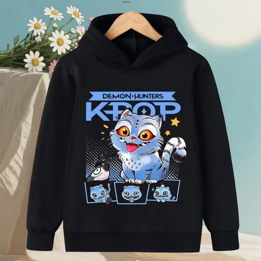 Höst KPop Demon Hunter Huntrix Tryck Barn Sweatshirt Casual Mode Flickmode Street Pullover Toppar Barnkläder
