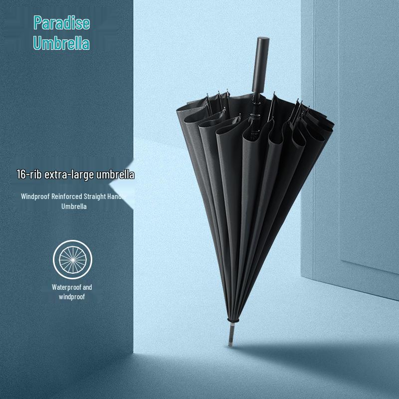Paradise 16-Rib Extra Large Business Umbrella - Semi-Automatic, Double Person, Sun & Rain Protection with Long Handle