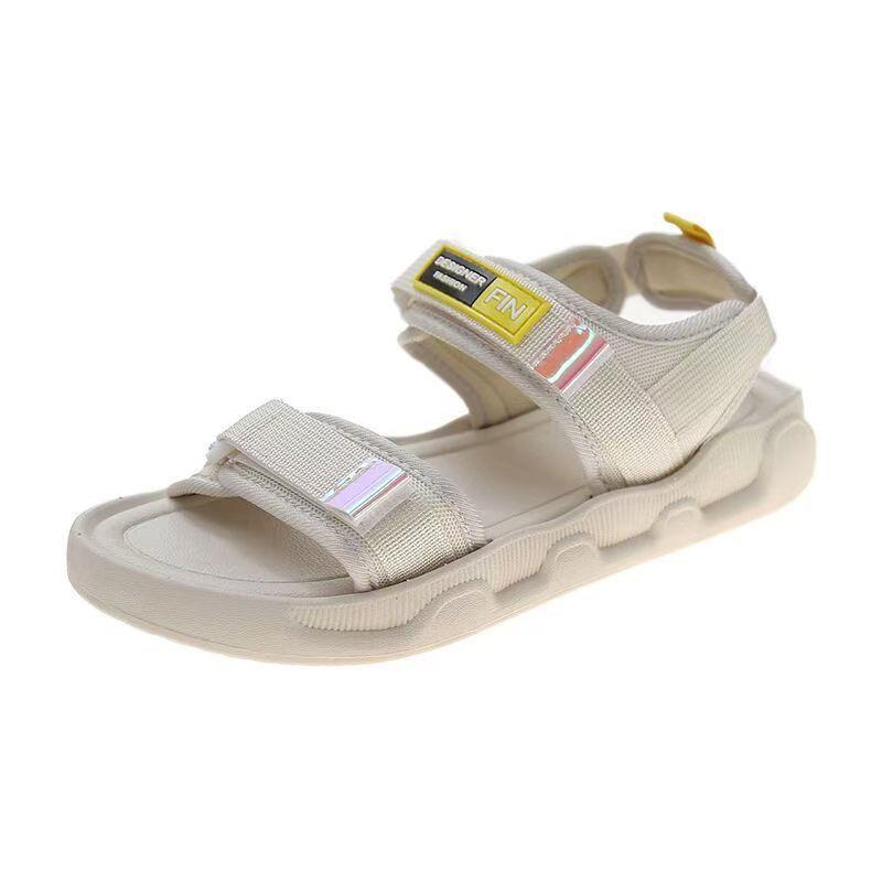

New platform sandals women s summer wear non-slip, wear-resistant and versatile fashion seaside beach shoes soft-soled students 39-40 бежевий