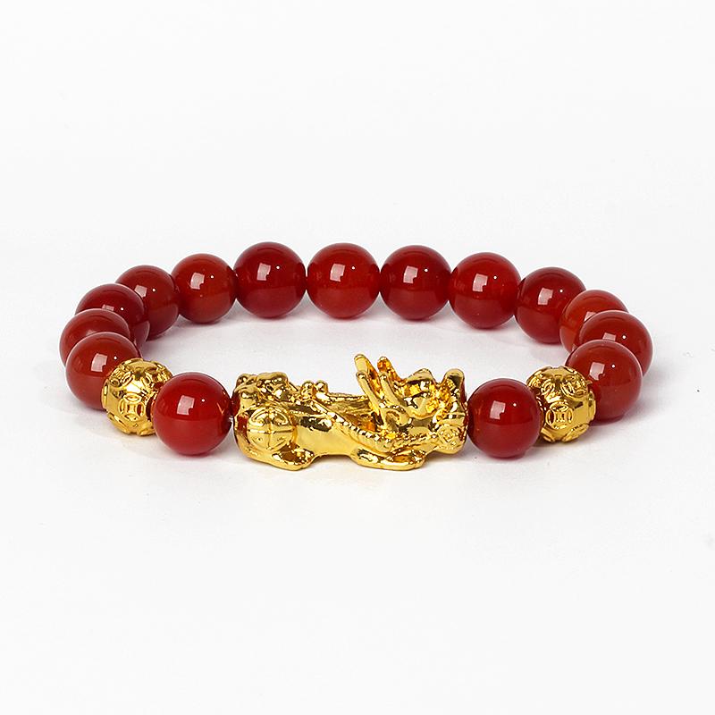 Feng Shui Black Obsidian Wealth Bracelets Men Color Changed Pi Xiu Bracelets Women 10mm Dragon Mantra Bead Bangle Lucky Jewelry
