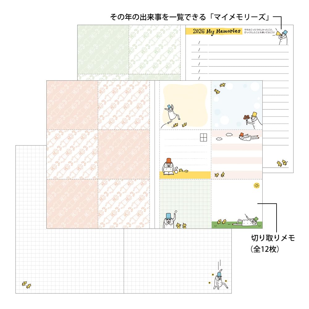 Midori Pocket Diary, 2026, A6, Weekly, Limited Edition, with Bookmark, Old Man Design, 22371006 (Starts January 2026)
