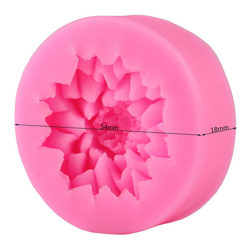 3D Lotus Krysantemum Blomster Bryllupskake Dekorasjonsverktøy DIY Baking Fondant Silikonform Stearinlys Såpeformer