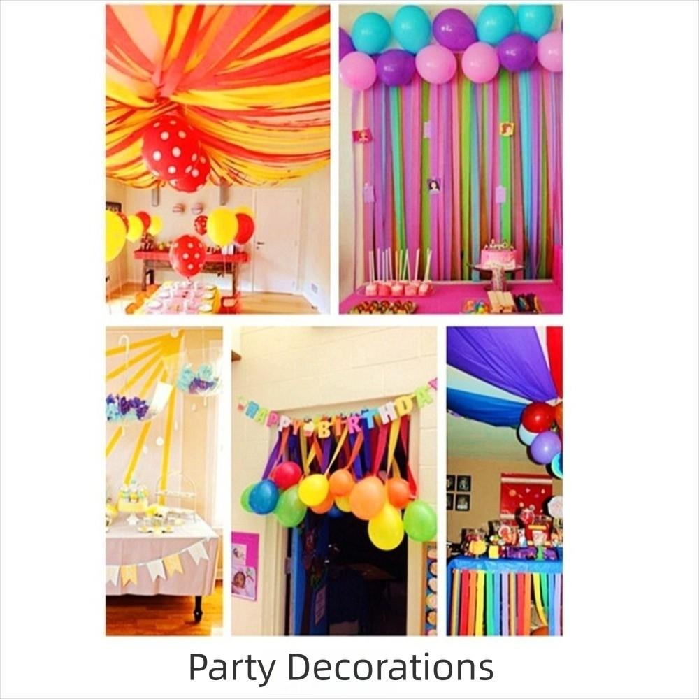 Colorful Crepe Paper Streamers Flower Paper Rolls 6 Rolls Set Paper Garland Decor Unicorn Theme Pastel Rainbow