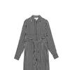 Michael Kors FW23 Striped Print Split Hem Shirt Dress Women Dresses Black MF381Z1AR3-001
