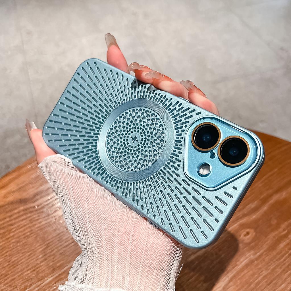 Applicable to iPhone16 heat dissipation magnetic suction mobile phone case Apple 15 all-inclusive lens PC anti-drop 14 personalized protective case 13