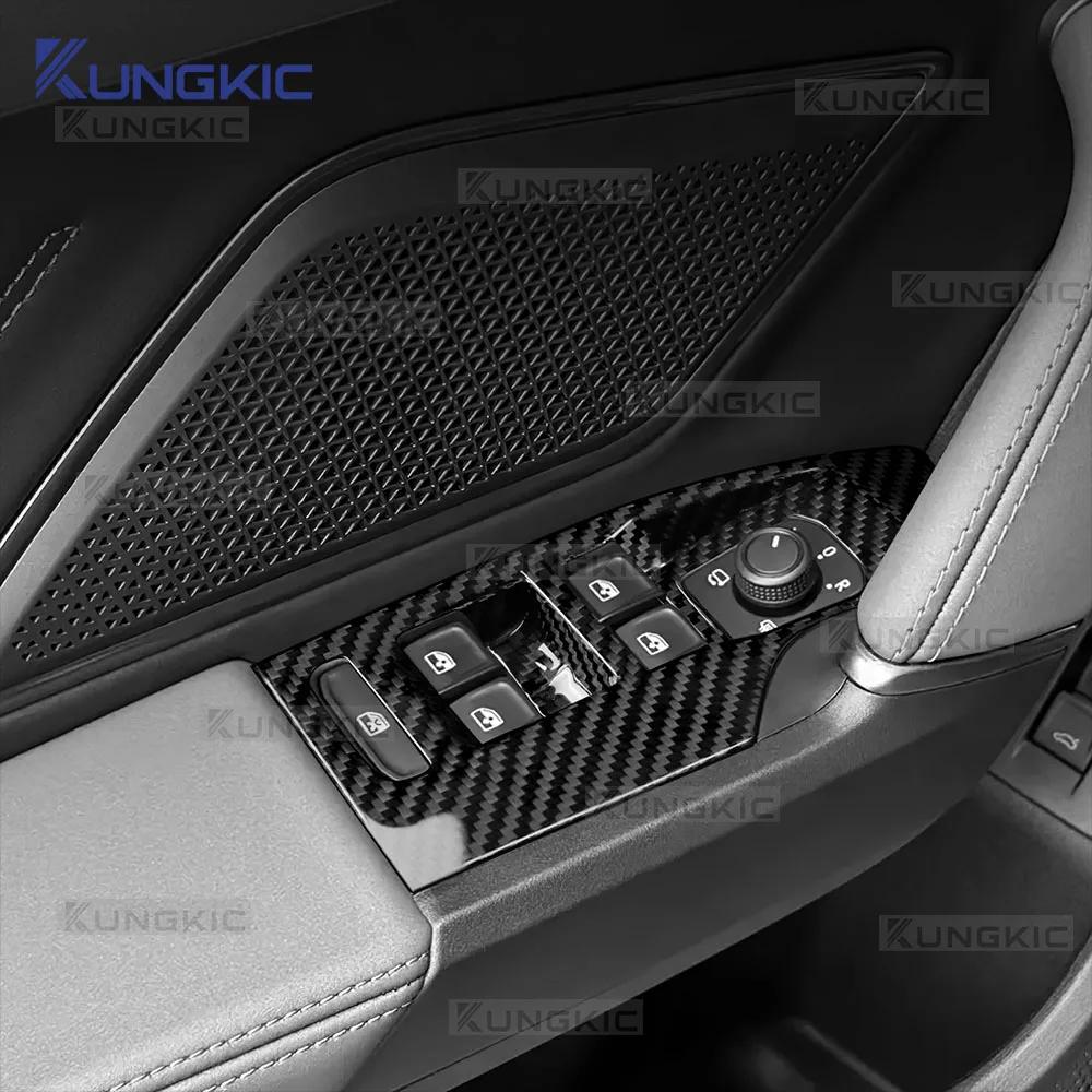 Carbon Fiber Window Switch Panel for Seat Leon MK4 Cupra Formentor Ibiza Arona 2020-2026 LHD