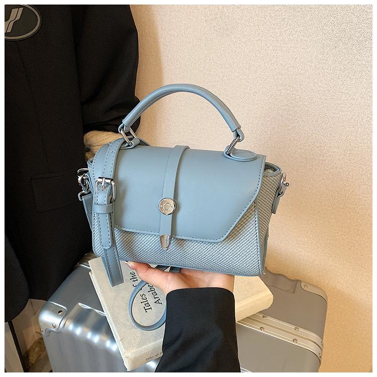 Color Blocking Hand-held Small Bag, Spring and Summer New Fashion Trend, Small Square Bag, Niche Design, Single Shoulder Crossbody Bag