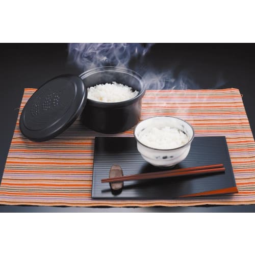 Tokare Ceram Ceramics Ohitsu-kun Black 1-go (1 Cup) Rice Container, S-41B