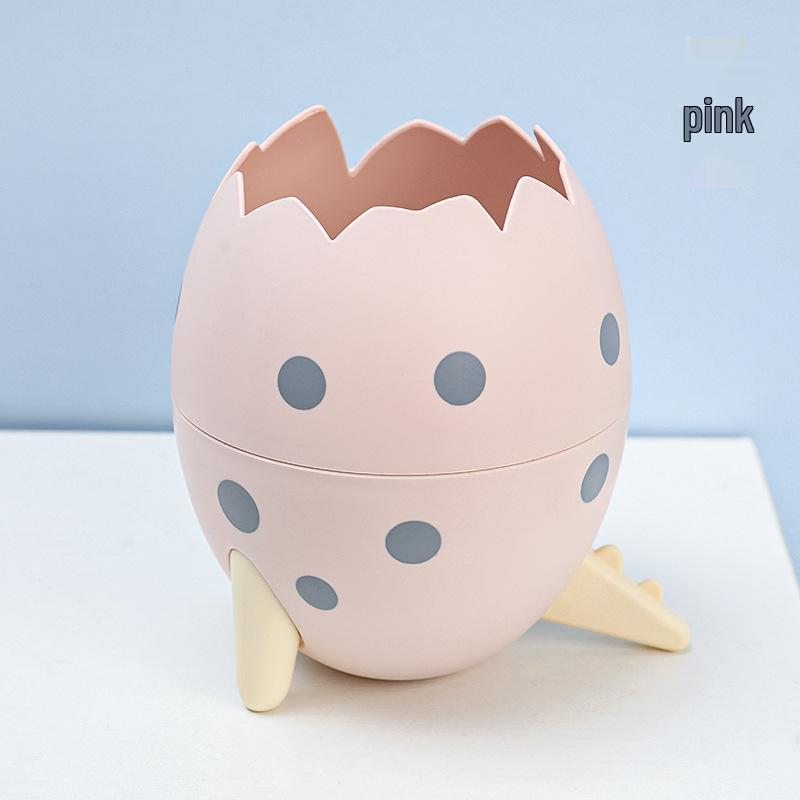 Cute Dinosaur Egg Pen Holder: Creative Student Desktop Organizer, Large Capacity Fashionable Ornament розовый